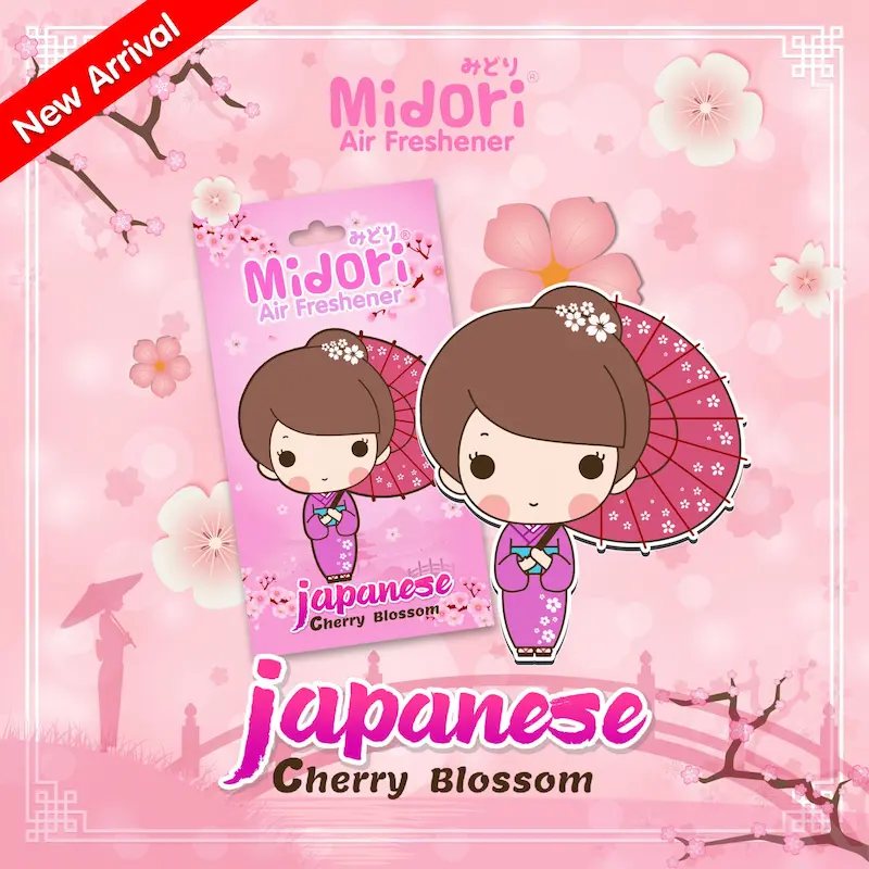 แผ่นน้ำหอม มิโดริ กลิ่น ดอกซากุระ (Midori Air Freshener Japanese Cherry Blossom)