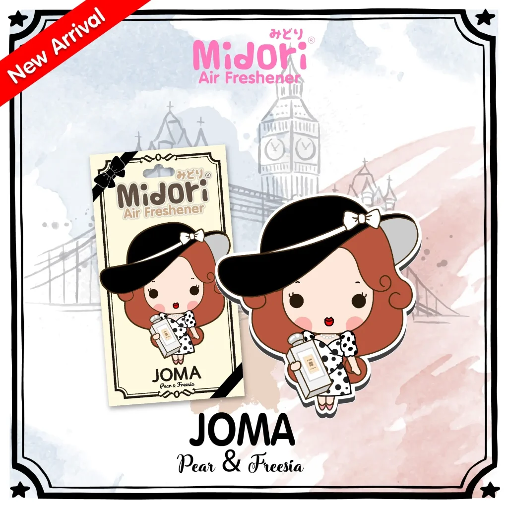 แผ่นน้ำหอม มิโดริ กลิ่น โจมา (แพร์ แอนด์ ฟรีเซีย) (Midori Air Freshener Joma Pear&Freesia)
