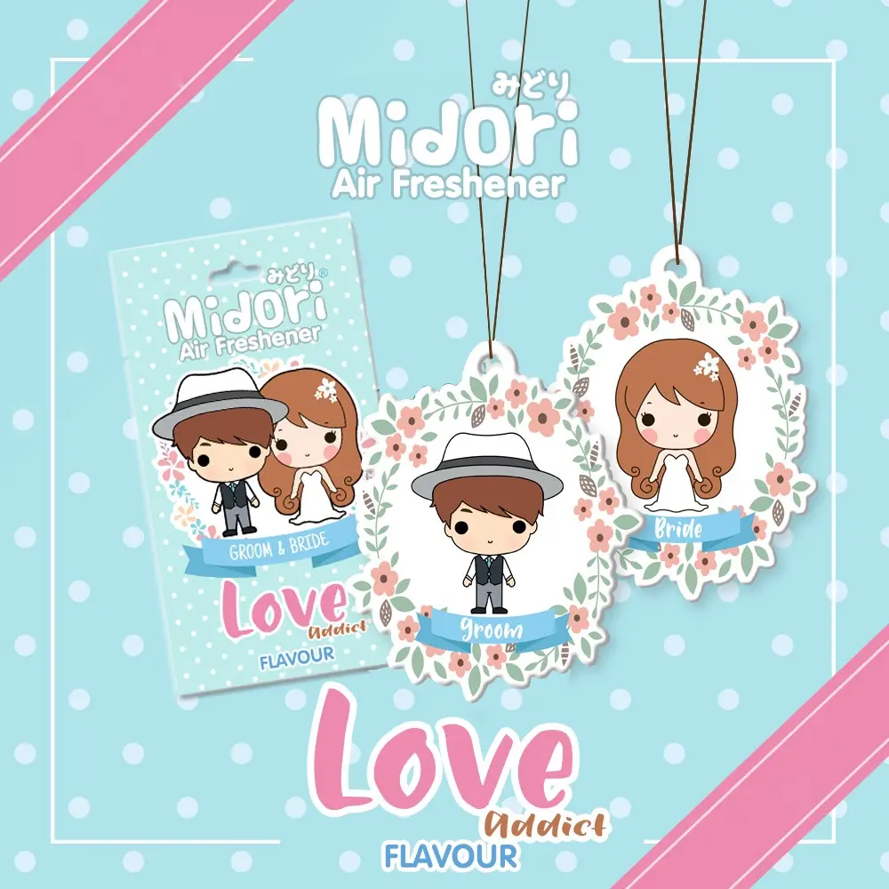 แผ่นน้ำหอม มิโดริ กลิ่น คู่บ่าวสาว (Midori Air Freshener Love Addict)